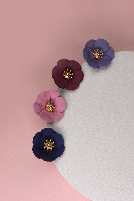 Matte Soft Flower Stud Earring