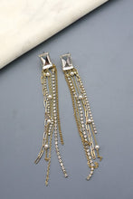 Load image into Gallery viewer, Rhinestones &amp; Pearls Drop Earrings