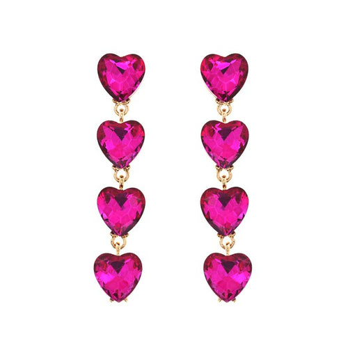 Magenta Heart Earrings