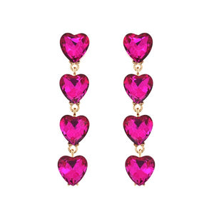 Magenta Heart Earrings