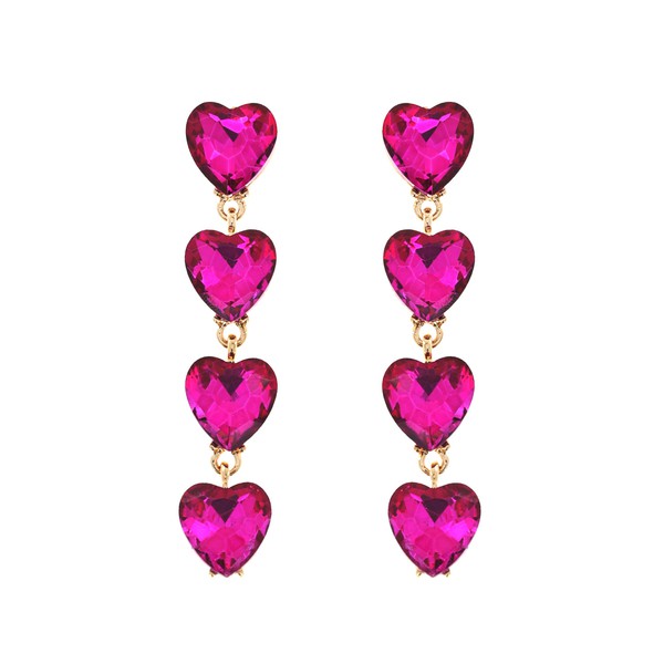 Magenta Heart Earrings