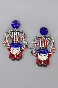 Uncle Sam's Glitter Earrings