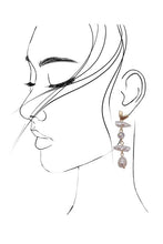 Load image into Gallery viewer, Heart Pearl Linear Drop Earrings