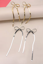 Load image into Gallery viewer, Herringbone Long Bow Earrings