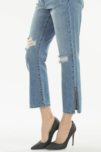 Split Bottom High Rise Jeans