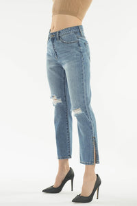 Split Bottom High Rise Jeans