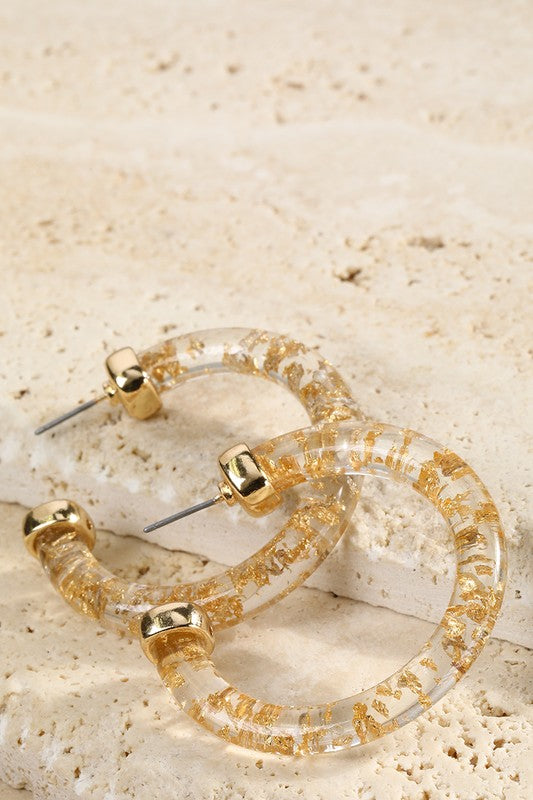 Gold Flake Hoops