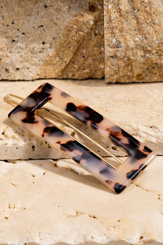 White Tortoise Hair Barrette