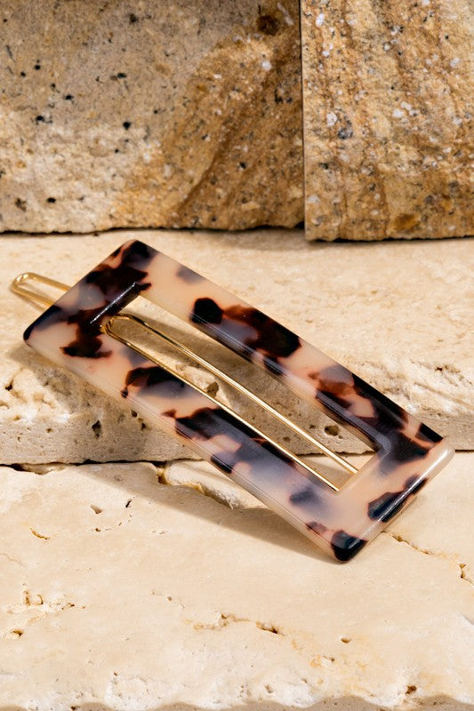 White Tortoise Hair Barrette