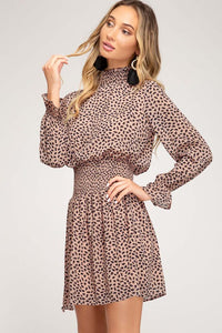 Spotted Rose Chiffon Dress