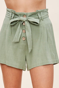 Sea Foam Linen Shorts