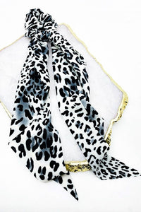 Leopard Print Hair Scrunchie Scarf