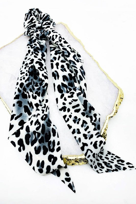 Leopard Print Hair Scrunchie Scarf