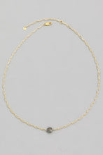 Load image into Gallery viewer, Mini Stone Charm Necklace in Graphite Gray