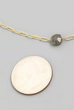 Load image into Gallery viewer, Mini Stone Charm Necklace in Graphite Gray