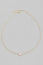 Load image into Gallery viewer, Mini Stone Charm Necklace in Rose Pink