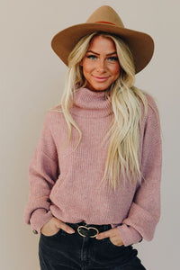 Lantern Sleeve Turtleneck Sweater