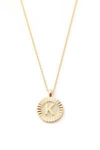 Initial Letter Disc Charm Necklace