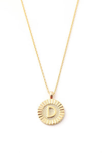 Initial Letter Disc Charm Necklace