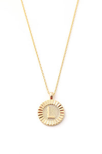 Initial Letter Disc Charm Necklace