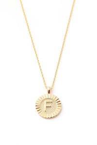 Initial Letter Disc Charm Necklace