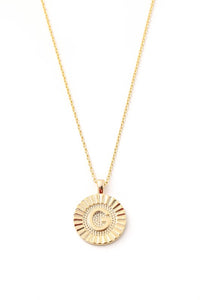 Initial Letter Disc Charm Necklace