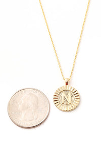 Initial Letter Disc Charm Necklace