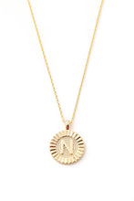 Load image into Gallery viewer, Initial Letter Disc Charm Necklace