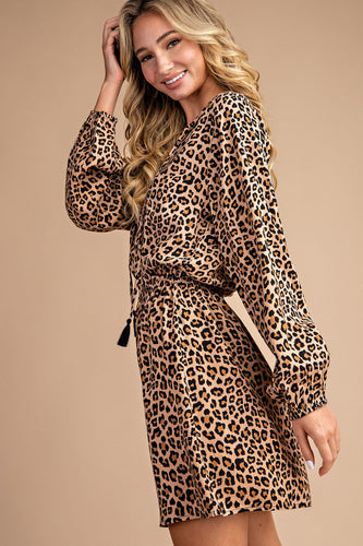 Hello Spots Tassel Tie Mini Dress