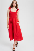 Load image into Gallery viewer, The Strap Smocking Red Dress