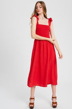 Load image into Gallery viewer, The Strap Smocking Red Dress