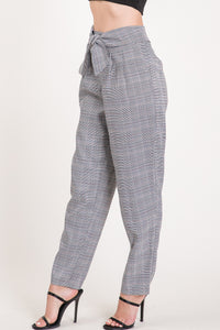High Waist Plaid Trousers