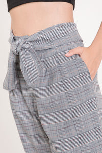 High Waist Plaid Trousers