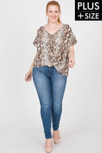 Load image into Gallery viewer, Snake Print Twisted Hem Top